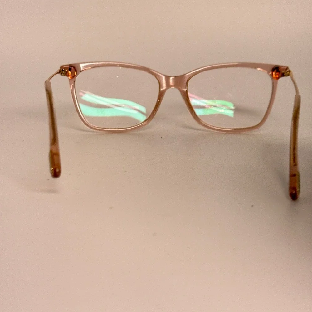 Tom Ford Pink Clear Cat Eye Eyeglasses Frames Gold Tone Hardware TF5456 074‎